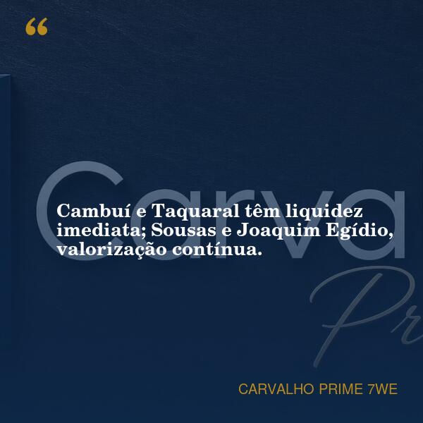 Cambuí e Taquaral têm liquidez imediata; Sousas e Joaquim Egídio, valorização contínua.